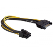 DELOCK Delock SATA 15 tűs - PCI Express 6 tűs kábel, 0.21m (82924) kábel és adapter