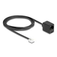 DELOCK Delock Telefonkábel RJ11 apa - RJ45 anya, fekete, 2 m kábel és adapter
