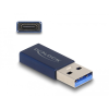 DELOCK Delock USB 10 Gbps adapter A-típusú USB apa - USB Type-C aktív anya kék