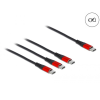 DELOCK DeLock USB Charging Cable 3 in 1 USB Type-C to 3 x USB Type-C 1m Black/Red
