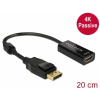 DELOCK DisplayPort 1.2/1.2a HDMI Átalakító Fekete 20cm 62609