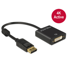 DELOCK Displayport 1.2 male &gt; DVI-D (Dual Link) (24+5) female 4K Active Adapter Black kábel és adapter
