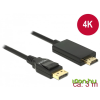 DELOCK DisplayPort 1.2 male > High Speed HDMI-A male passive 4K 3m cable Black