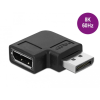 DELOCK DisplayPort 1.4 adapter csatlakozó aljzathoz 90 -kal derékszögben 8K 60 Hz