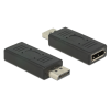DELOCK Displayport adapter 1.2-es csatlakozódugóval > Displayport csatlakozóhüvellyel, portkímélovel