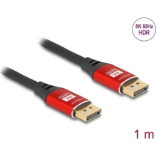 DELOCK DisplayPort kábel 8K 60 Hz 1 m piros fém (80604) (80604) kábel és adapter