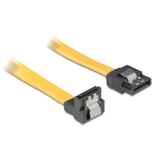 DELOCK DL82479 SATA sárga lefele / egyenes csatl. (fémlappal) 50 cm-es összekötő kábel (DL82479) kábel és adapter