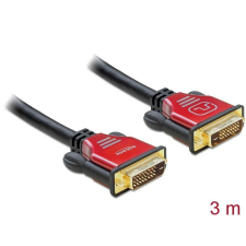 DELOCK DVI-D (Dual Link) male &gt; DVI-D (Dual Link) male 3m Redmetal kábel és adapter
