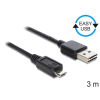  Delock EASY-USB 2.0 -A apa > USB 2.0 micro-B apa kábel, 3 m