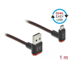 DELOCK EASY-USB 2.0 kábel A-típusú csatlakozódugó - EASY-USB Micro-B típusú csatlakozódugó, ívelt fe