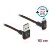 DELOCK EASY-USB 2.0 kábel A-típusú csatlakozódugó - EASY-USB Micro-B típusú csatlakozódugó, ívelt fe
