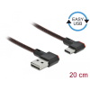 DELOCK EASY-USB 2.0 kábel A-típusú csatlakozódugó - USB Type-C csatlakozódugó, ívelt bal / jobb, 0,