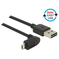DELOCK EASY USB 2.0 Type-A -&gt; Micro Type-B ívelt kábel 0,5m fekete (83849) kábel és adapter