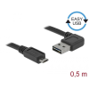 DELOCK easy-usb 2.0 type-a male angled left / right usb 2.0 type micro-b male 0,5m cable 85163