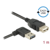 DELOCK extension cable easy-usb 2.0 type-a male angled left/right usb 2.0 type-a female 1m black 83551