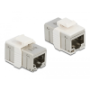 DELOCK fémszínű adapter RJ45 anya - RJ45 anya Cat.6A