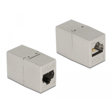 DELOCK fémszínű adapter RJ45 anya - RJ45 anya Cat.6A egyéb hálózati eszköz