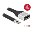 DELOCK FPC lapos csík kábel USB Type-C - DisplayPort (DP Alt Mode) 4K 60 Hz 14 cm