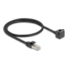 DELOCK Hálózat bővítő kábel RJ45 apa - RJ45 anya 90 -ban hajlított, Cat.6 F/UTP, 0,5 m, fekete