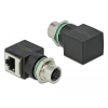 DELOCK Hálózati adapter M12 8 tűs A-kódolt anya - RJ45 anya