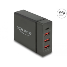DELOCK hálózati töltő 1 db USB Type-C PD + 3 db USB-A 60W + 12W (63974) mobiltelefon kellék
