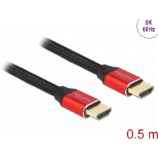 DELOCK HDMI 2.1 Összekötő Fekete-Piros 50cm 85772 kábel és adapter