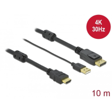 DELOCK HDMI DisplayPort-kábel 4K 30 Hz 10 m kábel és adapter