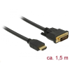 DELOCK HDMI - DVI 24+1 kétirányú kábel 1,5 m (85653) (85653)