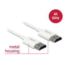 DELOCK HDMI-kábel Ethernettel - HDMI-A-csatlakozódugó &gt; HDMI-A-csatlakozódugó, 3D, 4K, 4,5 m, vékony kábel és adapter