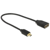 DELOCK HDMI-micro D male to HDMI-A female kábel 3D 4K 20cm Black (65687)