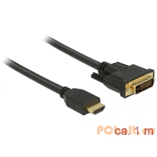 DELOCK HDMI to DVI 24+1 cable bidirectional 1m Black kábel és adapter