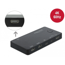 DELOCK HDMI / USB-C KVM 4K 60 Hz kapcsoló USB 2.0 kábel és adapter