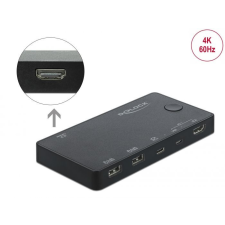 DELOCK HDMI / USB-C KVM Switch 4K 60 Hz with USB 2.0 hub és switch