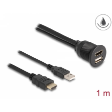 DELOCK HDMI + USB Hosszabbító Fekete 1m 87880 kábel és adapter