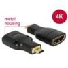 DELOCK HDMI with Ethernet adapter Micro-D (M) - A (F) 4K