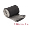 DELOCK Hőellenálló EMI Shielding fonott borítás zipzárral, 1 m x 20 mm méretű, fekete