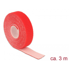 DELOCK Hurkolható rögzítők, 3 m x 20 mm (H x Sz) tekercs, piros villanyszerelés