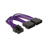 DELOCK KAB Delock 83703 8pin EPS > 2 x 4pin textil borítású tápkábel - Lila (83703)