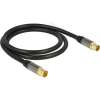 DELOCK KAB Delock 88922 IEC(koax) dugó > IEC(koax) aljzat, RG6/U antenna kábel - 1m - Fekete (88922)