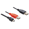 DELOCK kábel 2 x USB 2.0-A apa> USB mini 5-pin