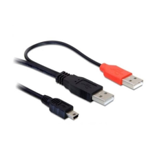 DELOCK Kábel - 82447 (2x USB-A 2.0 -> USB Mini 5 pin, apa/apa, 1m) kábel és adapter