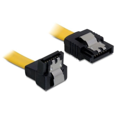 DELOCK Kábel - 82474 (SATA II, lefele/egyenes csatl.(fémlappal), Max.: 3Gb/s, sárga, 0,3m) kábel és adapter