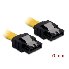 DELOCK Kábel - 82481 (SATA II, egyenes/egyenes csatl.(fémlappal), Max.: 3Gb/s, sárga, 0,7m) kábel és adapter