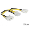DELOCK Kábel - 83410 (1 x 8 pines EPS  -> 2 x 4 pines molex, 15cm) (DL83410)