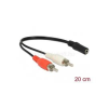 DELOCK kábel Audio 2x RCA male > 1x 3.5mm 3 pin Stereo jack 20cm (DL85806)