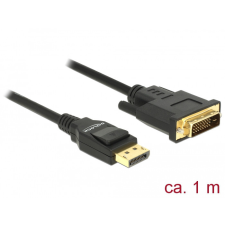  Delock Kábel Displayport 1.2 dugó &gt; DVI 24+1 dugó passzív 1 m fekete kábel és adapter
