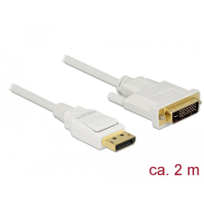 DELOCK Kábel Displayport 1.2 dugó &gt; DVI 24+1 dugó passzív 2 m fehér kábel és adapter