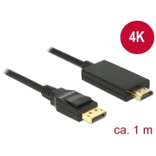DELOCK Kábel Displayport 1.2 dugó -High Speed HDMI-A dugó passzív 4K, 1m; fekete kábel és adapter