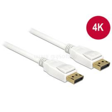 DELOCK kábel Displayport 1.2 male/male összekötő 4K, 1m, fehér (DL84876) kábel és adapter