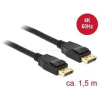 DELOCK kábel Displayport 1.2 male/male összekötő 4K 60Hz, 1.5m, fekete (DL85508)